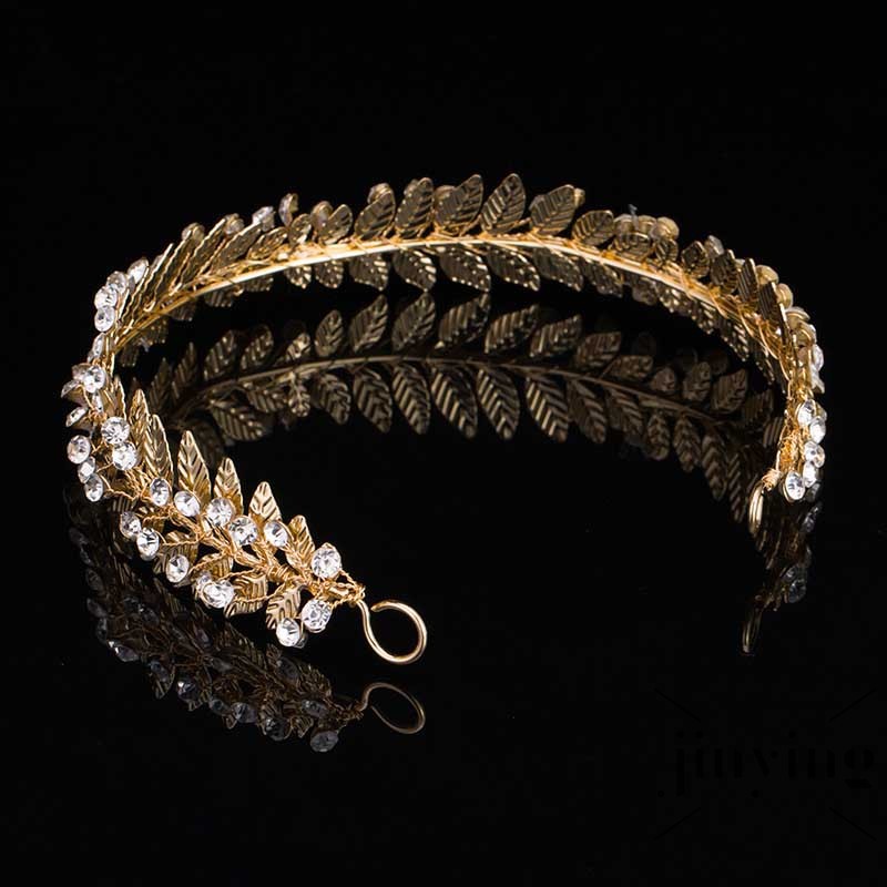GETNOIVAS ❤S Wind Gold Crystal Rhinestones Flower Leaf Wedding Tiara Headband Bridal For Wommen Crown Hair Acc