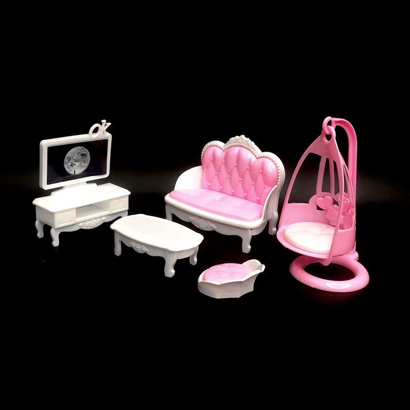 17 cm Yeluo Li Đồ nội thất búp bê Barbie giường bàn trang điểm tủ quần áo sofa chơi nhà