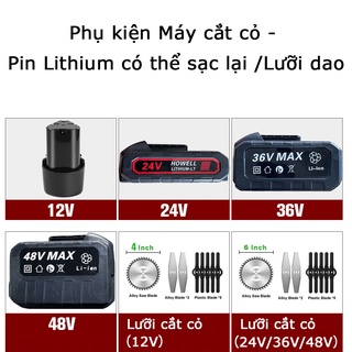 Phụ kiện máy cắt cỏ - 12v/24v/36v/48v pin lithium có thể sạc lại /lưỡi máy cắt cỏ
