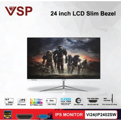 [Mã 255ELSALE giảm 7% đơn 300K] Màn hình LCD ThinKing 24inch tràn viền (Đen/Trắng) | BigBuy360 - bigbuy360.vn