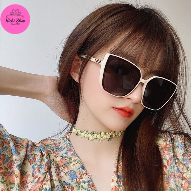 Kính râm, mát thời trang chống nắng nữ thiết kế vuông gọng nhựa phong cách Hàn Quốc