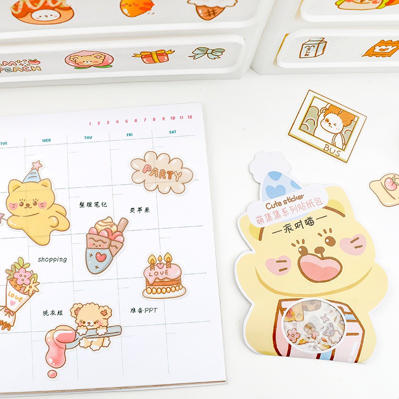 Set 40 Nhãn Dán Hình Nhân Vật Dễ Thương Dùng Trang Trí