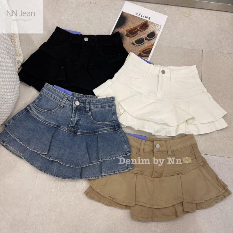 Chân váy jean tầng hàng QCL1