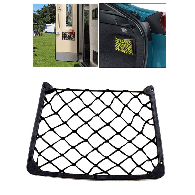 Khung Lưới Nylon Bền Co Giãn Gắn Sau Ghế Ngồi Xe Hơi Tiết Kiệm Không Gian