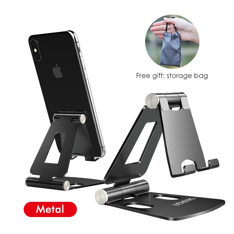 Giá đỡ điện thoại bằng kim loại có thể gập lại phù hợp cho tất cả các loại điện thoại tiện dụng