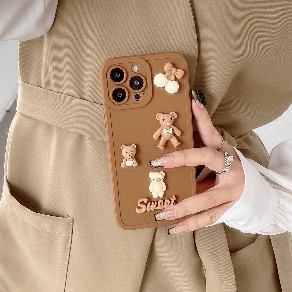 Ốp lưng iphone cạnh vuông bảo vệ camera gắn gấu7plus x xsmax 11 11promax 12 12pro 12promax 13 13pro 13promax DT13 | BigBuy360 - bigbuy360.vn