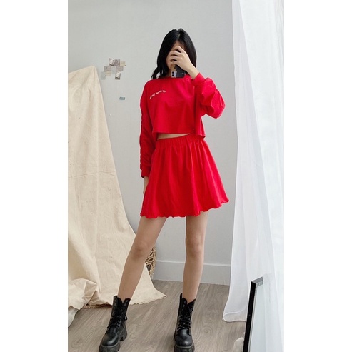 Set coptop tay bồng và chân váy