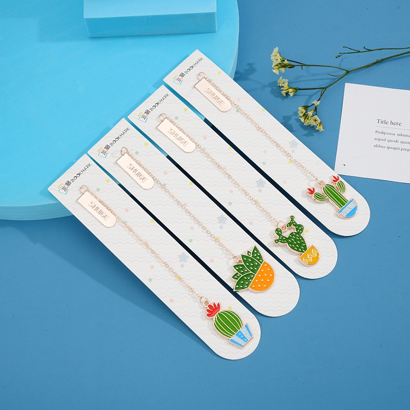 1 Thẻ Đánh Dấu Sách Bằng Hợp Kim Hình Cây Xương Rồng Sáng Tạo