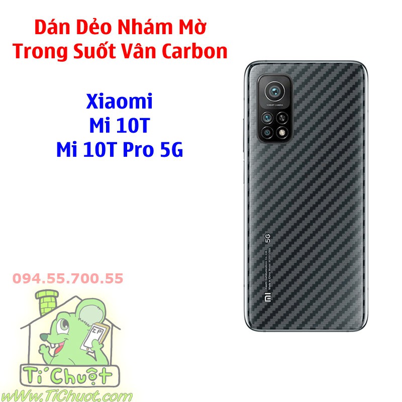 Dán Carbon vân 3D Mặt Sau Xiaomi Mi 10T Pro 5G