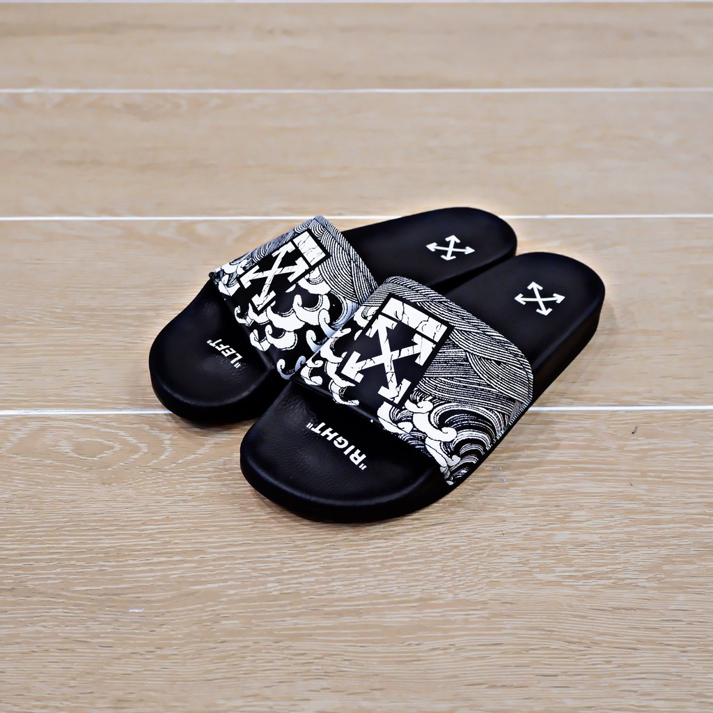 Dép Off White logo printed slides ss20