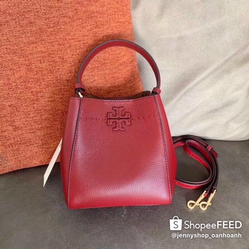 Túi Tory dáng bucket da thật nguyên chiếc