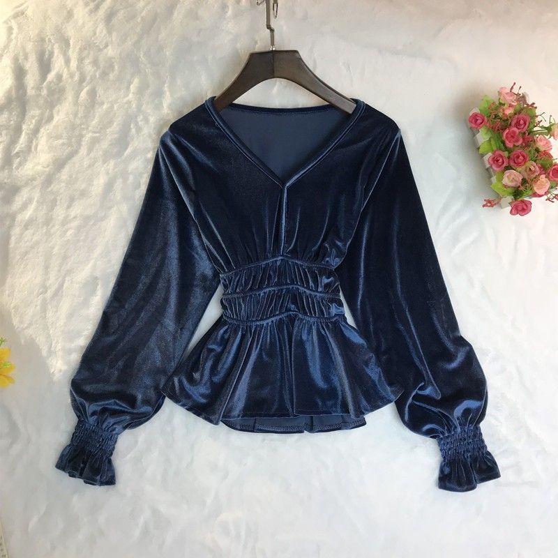 THANH LÝ ÁO PEPLUM NHUNG TIỂU THƯ MÀU XANH - CHẤT NHUNG MỊN ĐẸP [ Hình trải sàn ảnh chụp thật ]