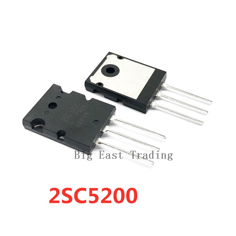 10 chiếc 2SC5200 TO-3PL C5200 Bộ khuếch đại công suất Silicon Transistor, đảm bảo chất lượng