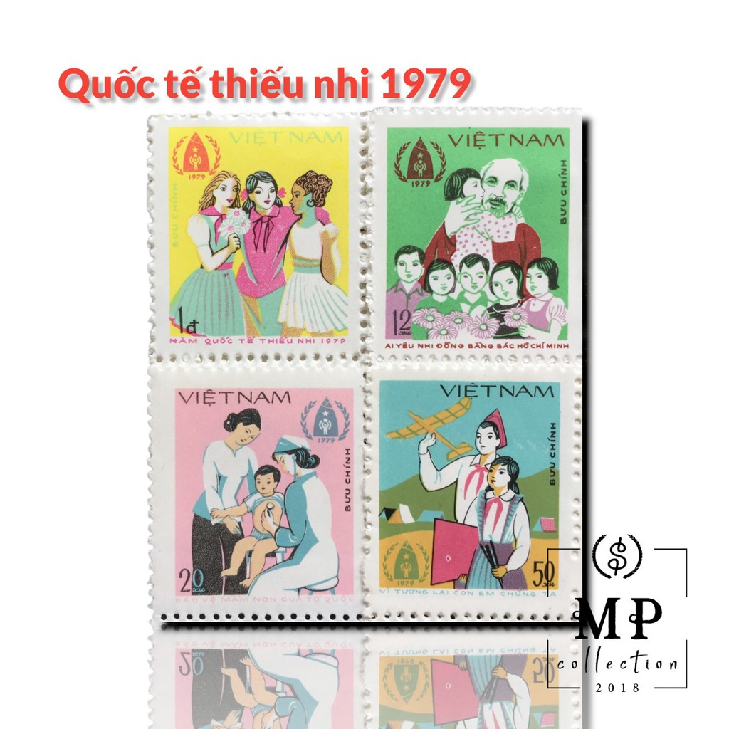 Bộ tem Năm quốc tế thiếu nhi Việt Nam 1979 4 con