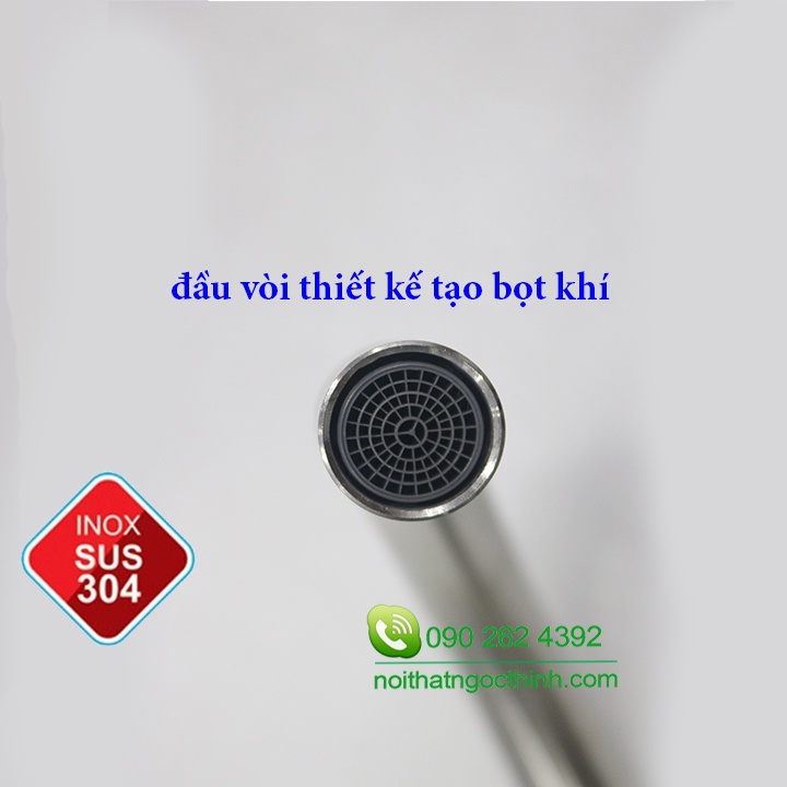 [MÃ SALE 5%]Vòi rửa chén Nóng Lạnh inox sus304 Sentano STN403 kiểu tròn XOAY 360 tiện lợi - TẶNG kèm cặp dây cấp inox