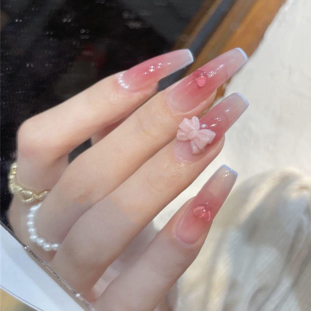 Hộp 24 Móng Tay Giả Lấp Lánh Có Thể Tháo Rời