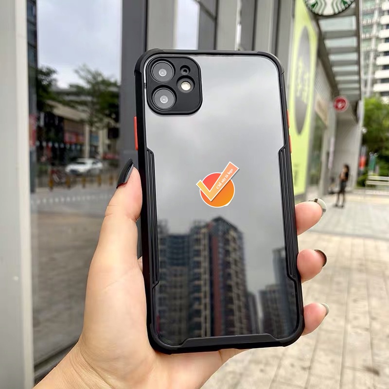 Ốp Lưng Iphone X Xs Xsmax XR Chống Sốc Lưng Trong Suốt Bóng Loáng Như Tráng Gương, Viền Màu Nổi Bật | GuCase