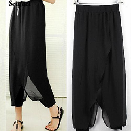 Quần dài nữ bằng vải Chiffon thời trang