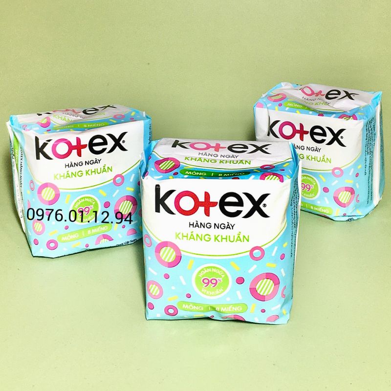 BVS Kotex Hàng Ngày Siêu Mỏng Kháng Khuẩn 8 Miếng.