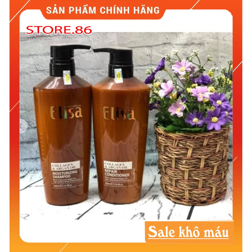 Dầu Gội phục hồi  tái tạo biểu bì tóc, chống gẫy rụng hỗ trợ mọc tóc cặp dầu gội ELISA 500ml – 800ml ml hàng chính hãng | BigBuy360 - bigbuy360.vn