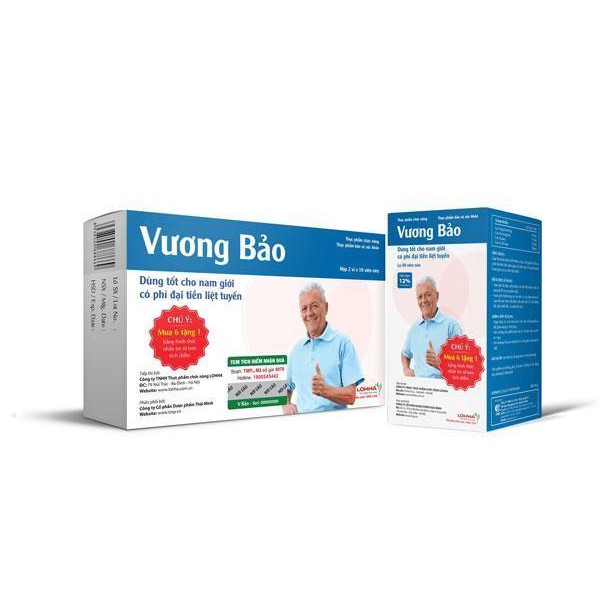 VƯƠNG BẢO hộp 80 VIÊN - Hỗ trợ điều trị phì đại tuyến tiền liệt.