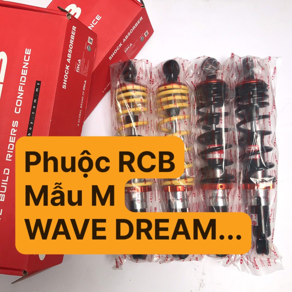 [VIDEO-CHÍNH.HÃNG] 01 Đôi gồm 2 chiếc phuộc giảm sóc RCB 3 màu tùy chọn mẫu M 335mm lắp WAVE DREAM FUTURE BLADE AXELO...