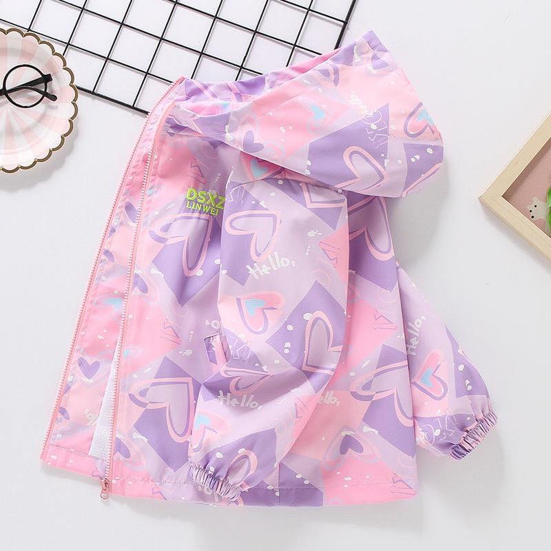 Áo khoác gió elsa, trái tim cho bé gái MD235 16-54kg - Little Maven Official Store