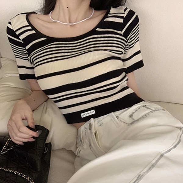 Áo Thun NgắN Tay Kẻ SọC Đơn GiảN Cho Nữ JL-TX-259