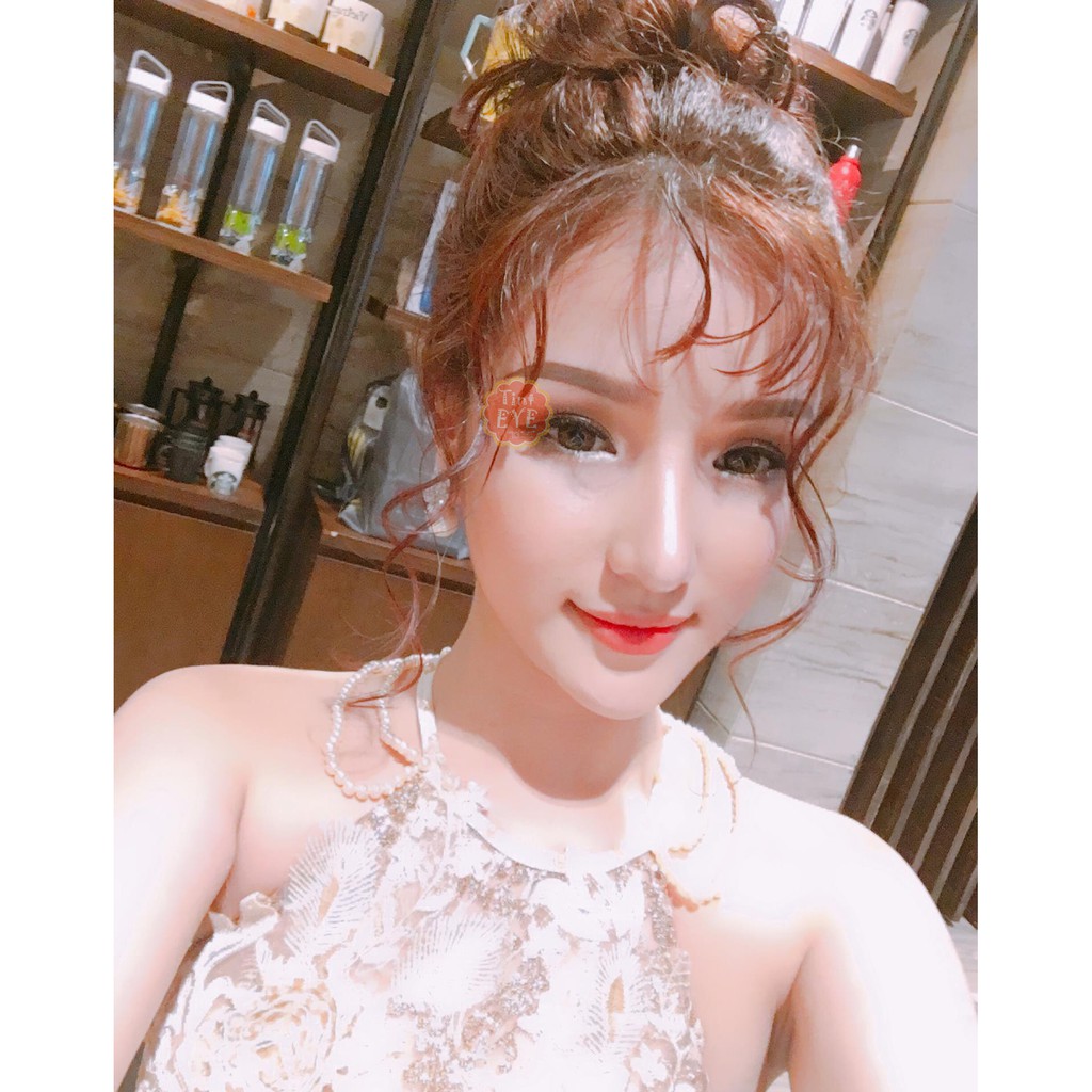 155k Lens + Ngâm + Nhỏ Mắt + Dụng Cụ + Khay - Lens Apricot Brown