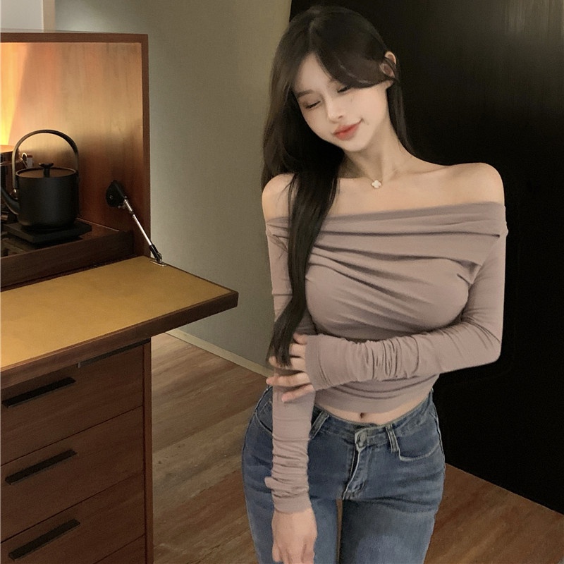 Áo Thun Nữ Tay Dài Hở Vai Thời Trang Quyến Rũ