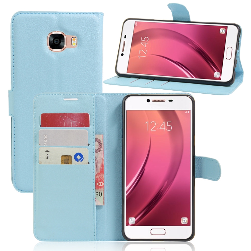 Bao da điện thoại nắp lật có khe cắm card cho Samsung Galaxy  C7 C9 Pro Plus 2017