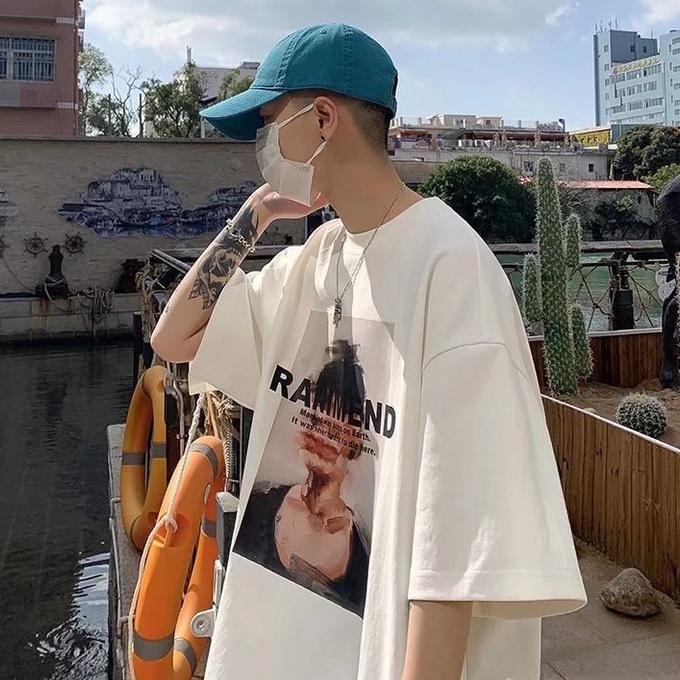 Áo Thun Trơn Tay Ngắn Dáng Rộng In Chữ Đơn Giản Thời Trang Hàn Quốc Trẻ Trung