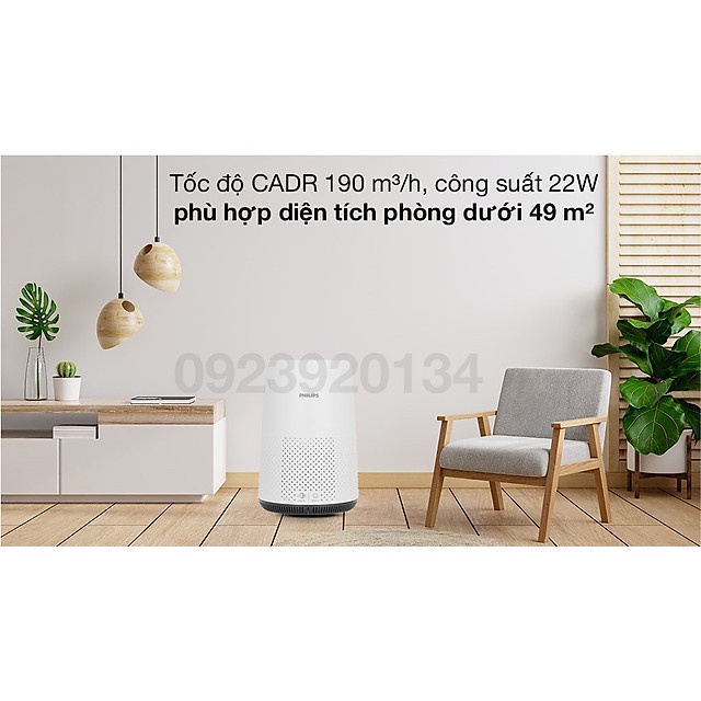 Máy loc không khí bụi mịn, diện tích 49m2 Philips AC0820/10 - Hàng Chính hãng