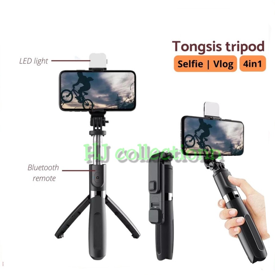 Gậy Chụp Ảnh Tự Sướng BLUETOOTH 4 Trong 1 Có Đèn LED Và Giá Đỡ Cho HP