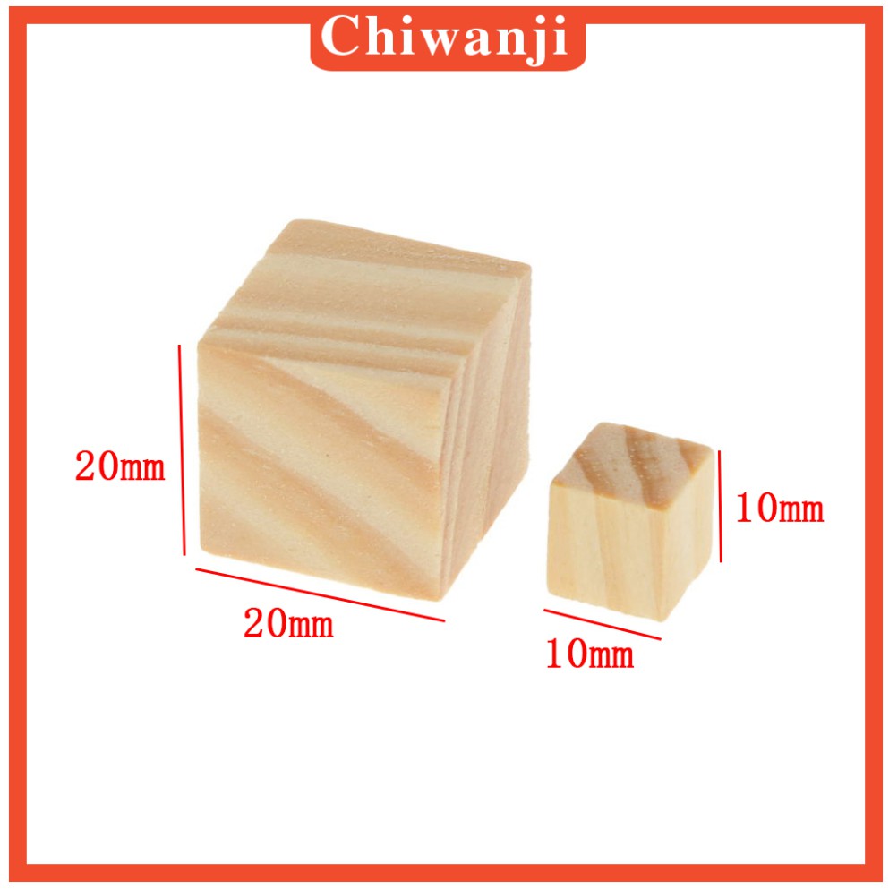 Bộ 50 Miếng Gỗ Vuông Làm Đồ Thủ Công Kích Thước 10x10mm