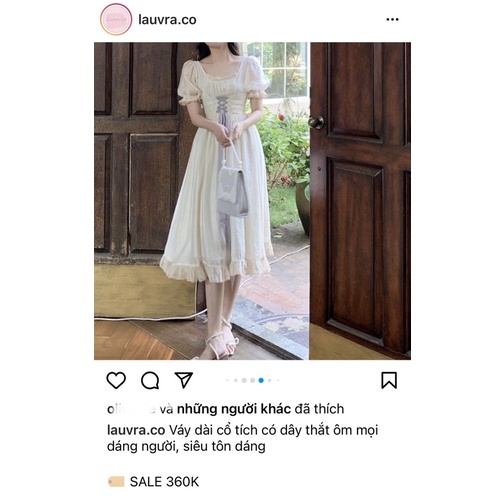 VÁY ĐẦM CÔNG CHÚA TIỂU THƯ DÁNG DÀI  XOÈ CỔ TÍCH VINTAGE RETRO PHÁP CHỤP ẢNH KỶ YẾU PROM STUDIO GIÁ RẺ