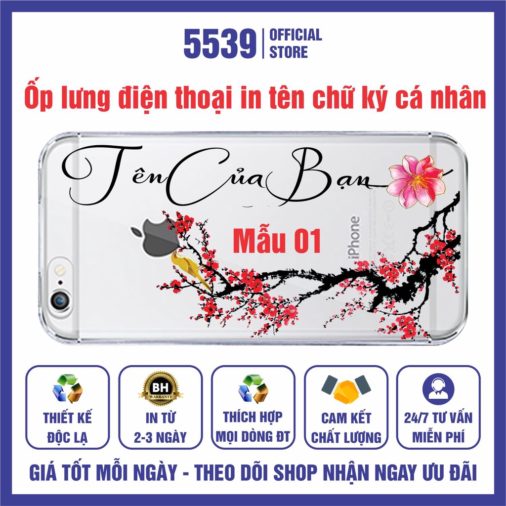 Ốp lưng in tên chữ ký theo yêu cầu thích hợp mọi dòng điện thoại vui lòng chat với shop trước khi đặt hàng - Shop 5539