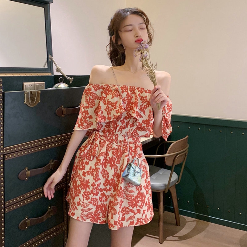 NRVP Đầm hở vai phong cách mùa hè thời trang Hàn Quốc cho nữ