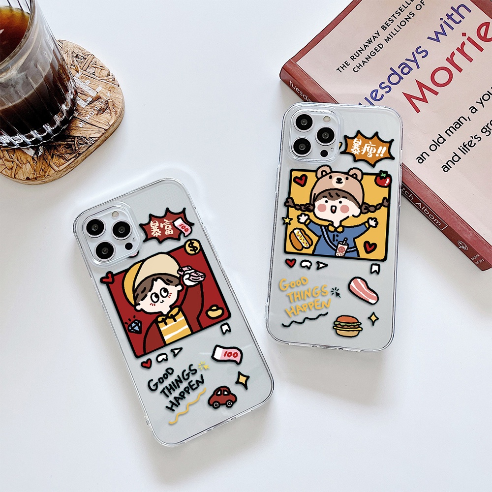 Ốp Điện Thoại Tpu Mềm In Chữ Try to make money and get rich Cho iPhone 11 12 13 pro max XS X XR XSMax 7 8 6 6s plus 5 4 SE 2020