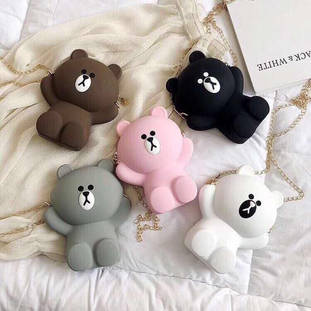 🐻TÚI GẤU BROWN SILICON🐻