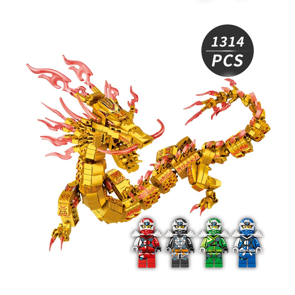 Đồ chơi lắp ghép Rồng thần Ninja Go Phantom - Leduo 76058 Golden Dragon lắp ráp trí tuệ - Đồ chơi trẻ em