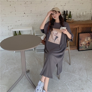 Đầm Thun Dài Xẻ Tà Cá Tính Cho Nữ