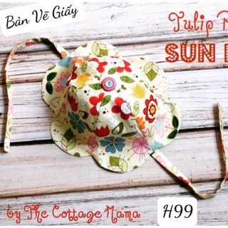 H99👒bản vẽ rập giấy tự may nón tulip