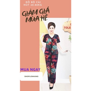 (Size 5 )Đồ Bộ trung niên cài nút chất vải tole  mát bigsize( Sẵn Hàng giao ngay)