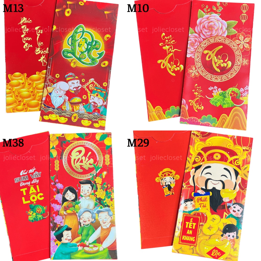 Combo 200 Bao Lì Xì Tết Siêu đẹp - được chọn mẫu thoải mái