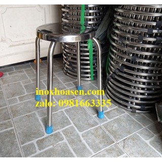 Ghế đẩu inox 4 chân, ghế inox mặt cao giá sỉ tại xưởng