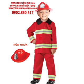 Áo lính cứu hỏa và nón nhựa