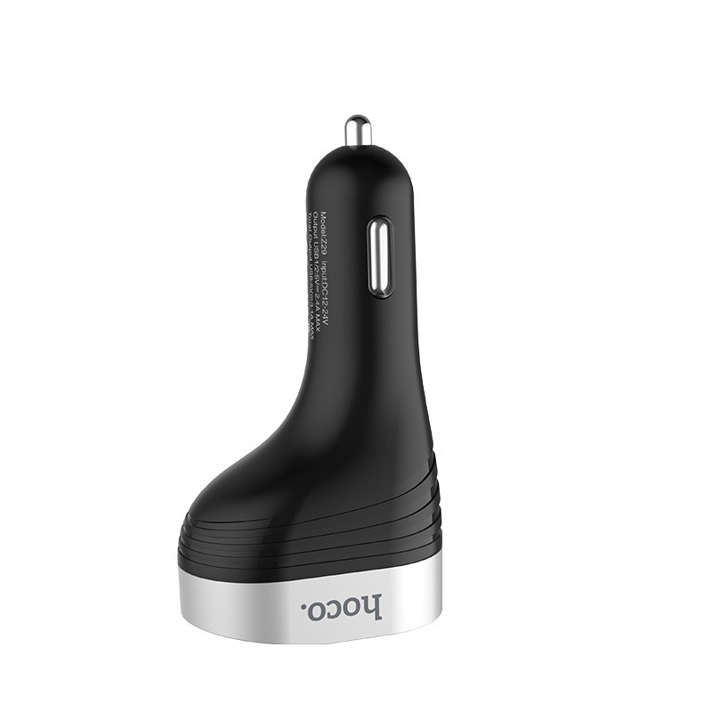 Tẩu sạc ôtô 2.4A Hoco Z29 có đèn LED hiển thị gồm 2 cổng USB - Chính hãng