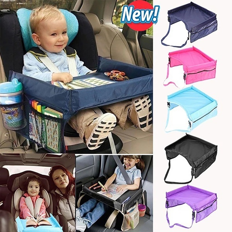 Bàn Ăn/Xe Đẩy Em Bé Có Giá Đỡ Bình Nước Di Động Tiện Dụng
