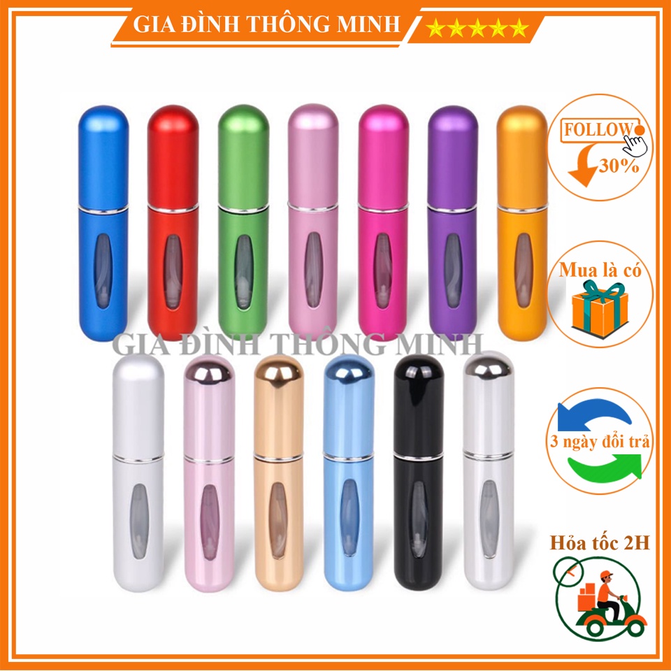 (𝗚𝗶𝗮́ 𝗦𝗶̉) Lọ chiết nước hoa mini, Chai san chiết nước mini dạng xịt tiện ích, nhỏ gọn nhiều màu 5ml